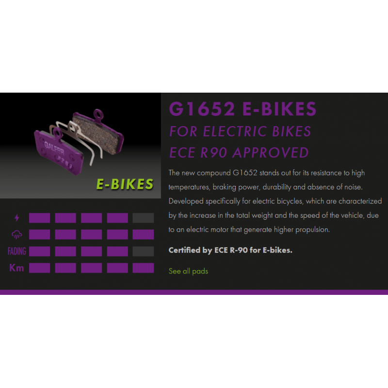 GALFER BIKE FD455G1652 E-Bike Brake Pad — 2