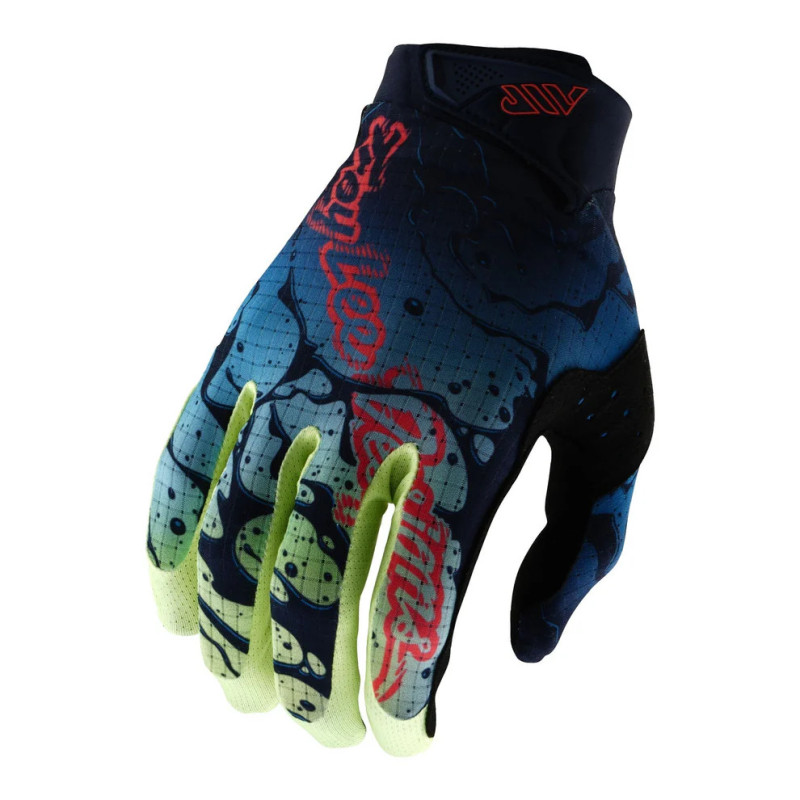 Troy Lee Designs Air Glove Drip Glo Yellow Dark Navy
