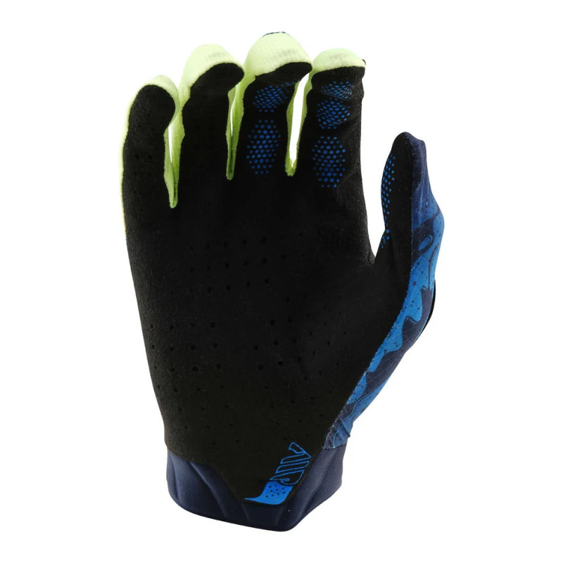 Troy Lee Designs Air Glove Drip Glo Yellow Dark Navy — 2
