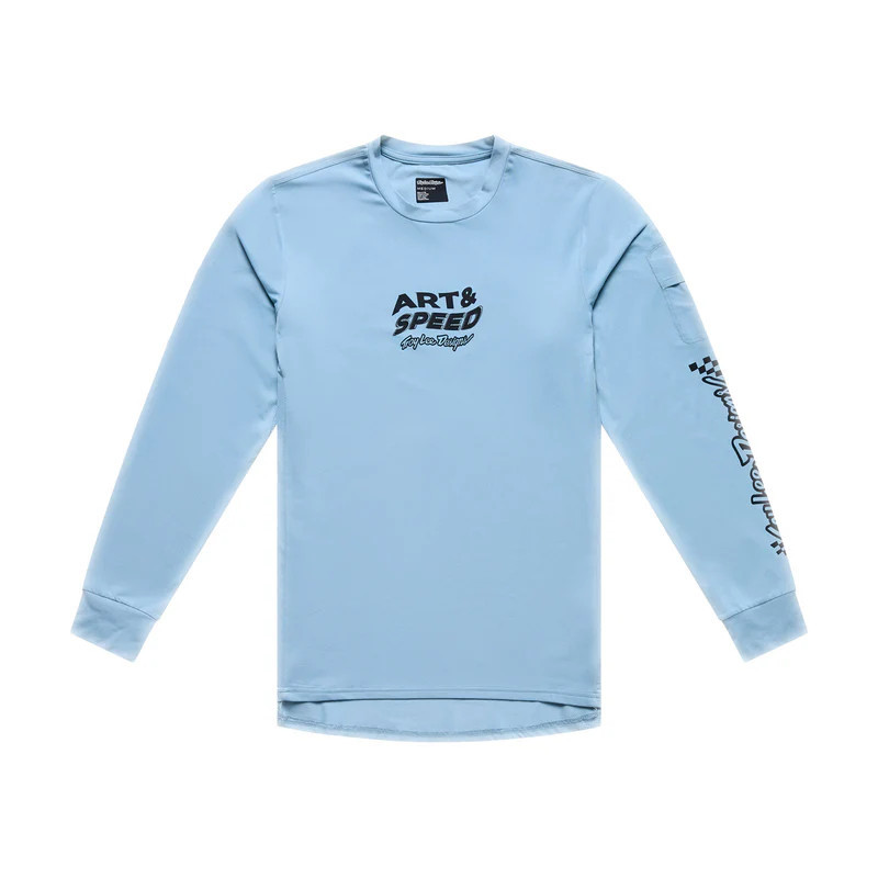 Troy Lee Designs Ruckus Ride Long Sleeve Tee Waves Dawn Blue