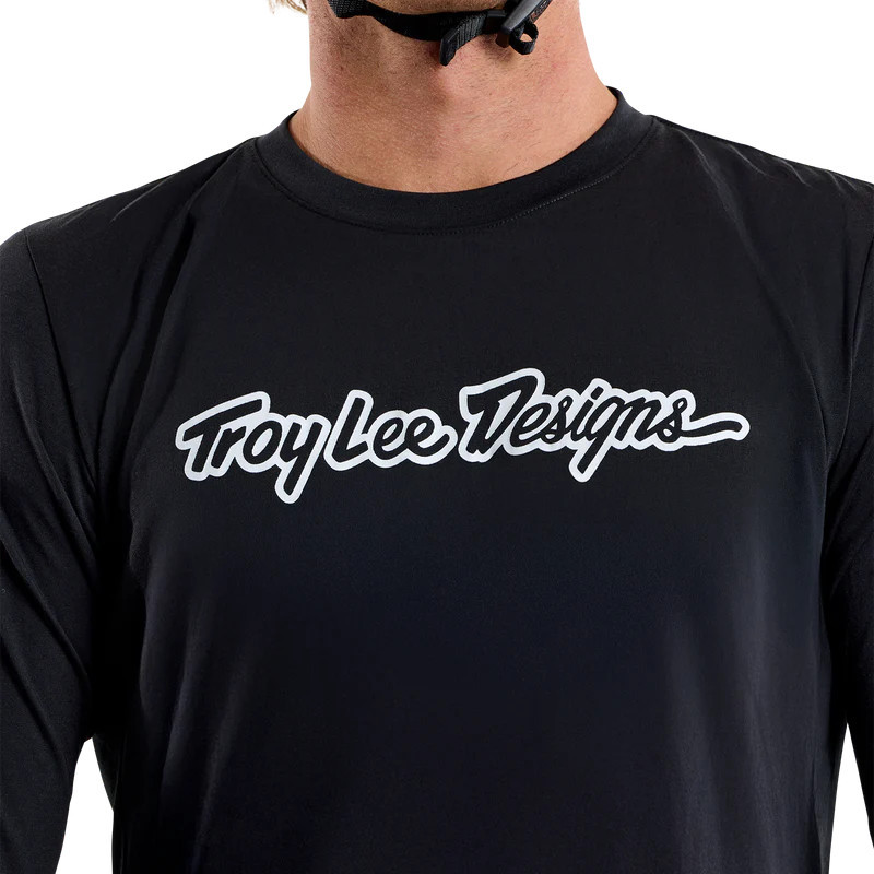 Troy Lee Designs Skyline Long Sleeve Ride Tee Signature Black — 4