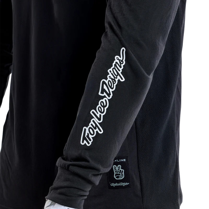 Troy Lee Designs Skyline Long Sleeve Ride Tee Signature Black — 6