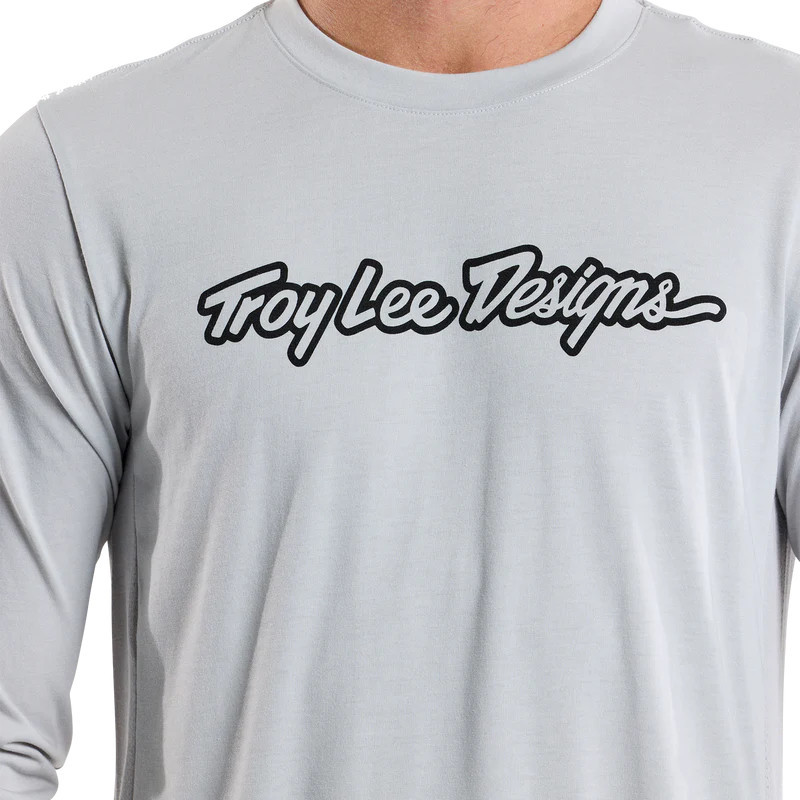 Troy Lee Designs Skyline Long Sleeve Ride Tee Signature Mist — 5