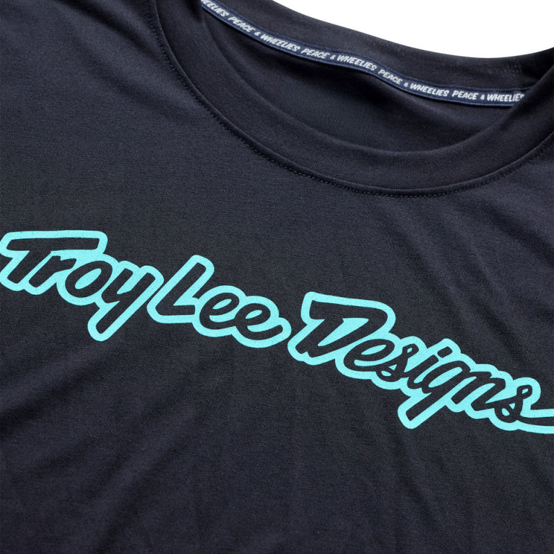 Troy Lee Designs Skyline Ride Long Sleeve Tee Signature Black Real Teal — 4