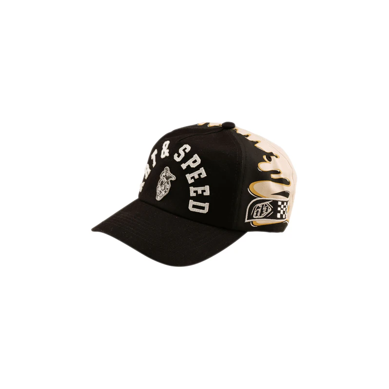 Troy Lee Designs Unstructured Curved Snapback Finish Line Black Pumice